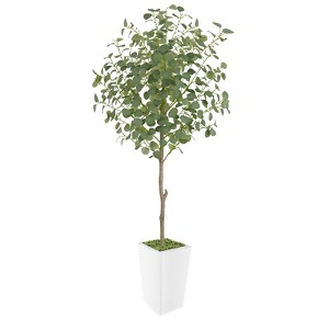 Artificial Tree in Pot with Realistic Leaves & Natural Wood Trunk 5FT/6FT/7FT/8FT - 1 of 4