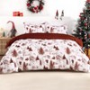 Christmas Duvet Cover Queen / King, Reversible Printed Comforter Cover Set Holiday Decorative Bedding, Soft Microfiber Red Duvet + 2 Pillow Shams - 4 of 4