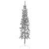 vidaXL Christmas Tree Decoration Slim Artificial Half Xmas Tree with Stand - Silver 70.9" - 2 of 4