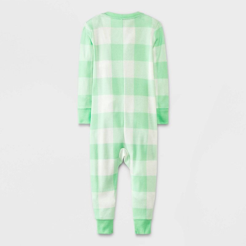 Baby Girls&#39; 4pc Easter Plaid &#38; Floral Printed Union Suits - Cat &#38; Jack&#8482; Green, 3 of 5