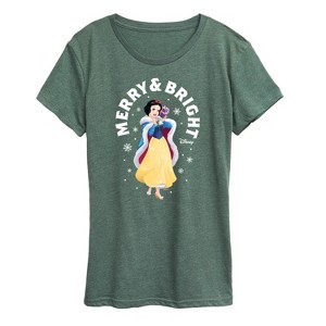 Women's - Disney - Merry And Bright Snow White Short Sleeve Graphic T-Shirt - 1 of 4