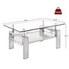 GlasFlength Living Room Modern Minimalist End Tables, Stylish and Fashion, Space Saving for Small Homes Spaces, Brown,39.2”*17.7”*23.4" - 3 of 4
