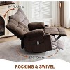 Swivel Recliner Chair with Massage & Heat for Elderly Adults,Oversized Ergonomic Lounge Single Sofa,360° Rotating Rocking Chair, Cup Holders - 3 of 4