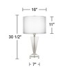 Vienna Full Spectrum Modern Table Lamp 30.5" Tall Clear Crystal Trophy Double Sheer Silver and White Drum Shade for Living Room Bedroom - 4 of 4