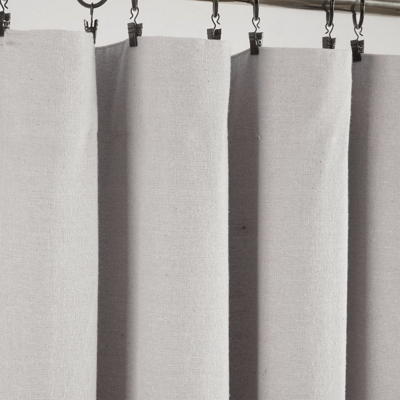 Linen Button 100% Lined Blackout Window Curtain Panel Gray/White Single 40X84, 3 of 7