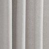 Modern Faux Linen Embroidered Edge With Attached Valance Window Curtain Panels Light Gray 52X84 Set - 3 of 4