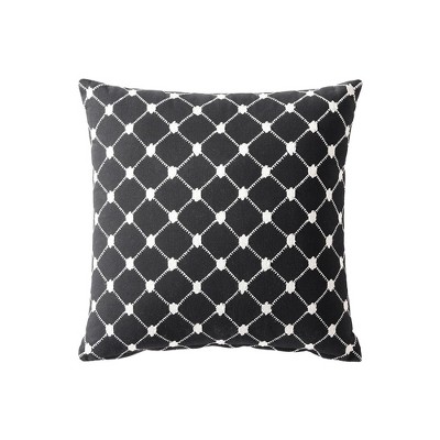 Linen Classique Dotted Windowpane Reversible Decorative Pillow