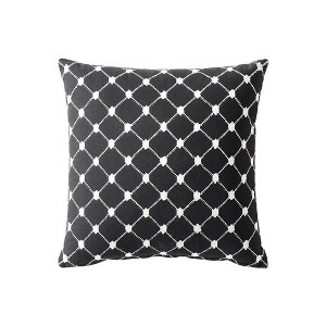 Linen Classique Dotted Windowpane Reversible Decorative Pillow - 1 of 3