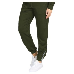 Blue Ice Women's Loose Fit  Moisture Wicking Performance Jogger With Reflective Trim Ankle Zippers - 1 of 3