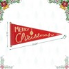 Glitzhome 25-inch Rustic Metal Merry Christmas Decorative Red Pennant Wall Art - 3 of 4