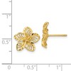 Black Bow Jewelry 12mm Diamond Cut Filigree Plumeria Post Earrings in 14k Yellow Gold - 4 of 4