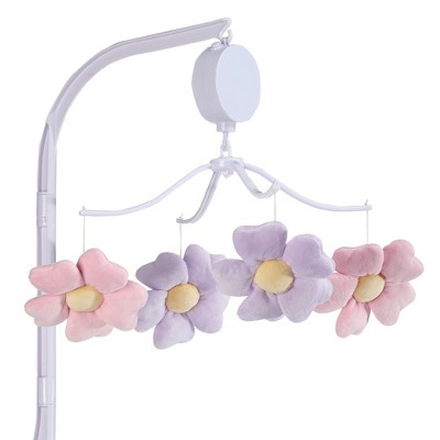 Image of Bedtime Originals Lavender Floral Musical Baby Crib Mobile Soother Toy