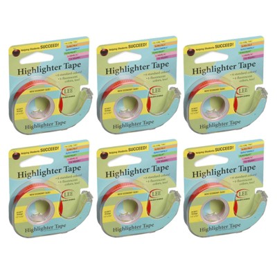 6pk Removable Highlighter Tape Orange - Lee Products