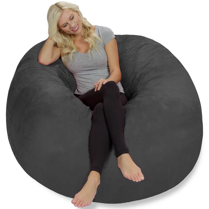 5' Large Bean Bag Chair with Memory Foam Filling and Washable Cover - Relax Sacks, 4 of 12