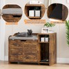 Garvee Modern Cat Litter Box Enclosure Wood Litter Box Enclosure with Top Opening and Cushion Hidden Cat Litter Box Resistant from Scratching and Odor - 2 of 4