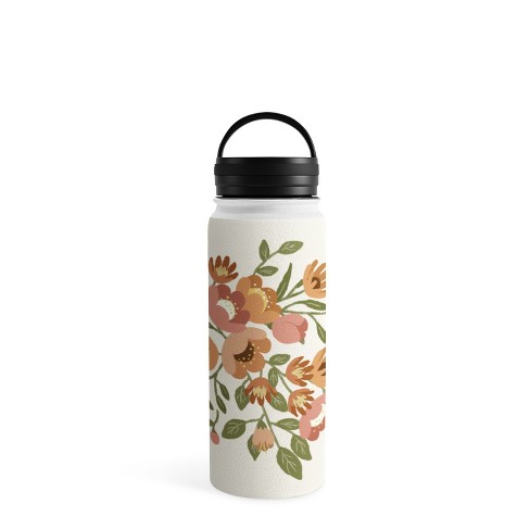 Lebrii Freya Flowers 32 Oz Water Bottle With Handle Lid - Society6 : Target