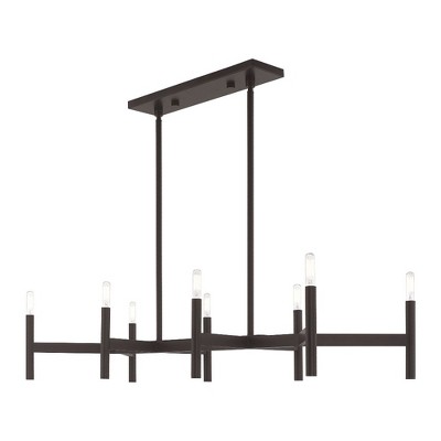 Copenhagen Bronze 8-Light Industrial Linear Chandelier