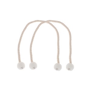 Unique Bargains Magnetic Buckle Small Faux Pearl Curtain Tie Polyester Rare Earth Magnet 2 Pcs - 1 of 4