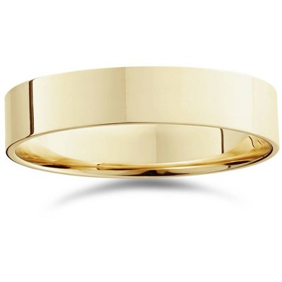 Pompeii3 5mm Flat High Polished Wedding Band 10K Yellow Gold