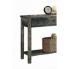 Antique Gray & Teal Console Table with 2 Drawers and Open Shelf, Wooden Accent Table - 2 of 4