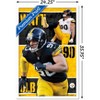 Trends International NFL Pittsburgh Steelers - T.J. Watt 24 Framed Wall Poster Prints - 3 of 4