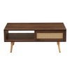 Bencmate Coffee Tables Morden Living Room and Bedroom Large Open Storage Drawer Surface Table, Solid Leg Stability, Brown, 45.66"*24.21"*4.33" - 4 of 4
