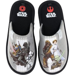 STAR WARS Little Kids' Mismatch Family Indoor/Outdoor Slide-On Slippers - 1 of 4