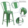 Emma and Oliver Commercial Grade 24"H Colorful Metal Indoor-Outdoor Counter Stool with Back - 3 of 4