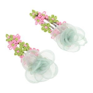 Unique Bargains Pastoral Style Mesh Flowers Hair Clip 2 Pcs - 1 of 4