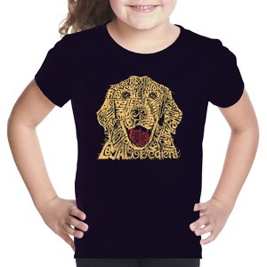 LA Pop Art Girl's Word Art T-shirt - Dog - 1 of 4