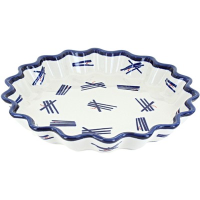 Blue Rose Polish Pottery Zoe Quiche Dish