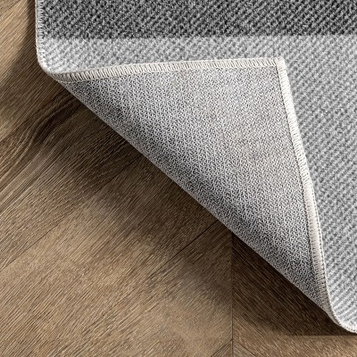 Eco-Friendly Easy-Care Gray Buffalo Plaid 8' Square Rug