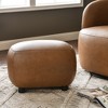 KINWELL 23" Wide Modern Faux Leather Upholstered Ottoman Footrest, PU Entryway Footstool, Set of 2 - 2 of 4