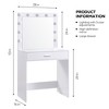 Vanity Desk With Mirror And Lights, Dressing Table With Large Drawer, 3 Adjustable Lighting Modes LED Mirror, Vanity Table For Bedroom Living Room - 3 of 4