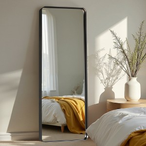Wooakway 64''x 21'' Modern Rectangle Metal Full Length Mirror Leaning Mirror Bathroom Vanity Mirror Decorative Wall Mirror - 1 of 4