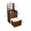 FONTOI 3 in 1 Vanity Table with Plip Top Mirror, Dressing Table with Visible Desktop for Bedroom, Walnut, 15.7"*47.2"*18.9" - 3 of 4