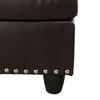 GlasFlength Sectional Sofas with Ottoman, Large Modular Sectional Couch for Living Room, L Shape Upholstered Couch, Dark Brown Leather, Length 97.5" - 4 of 4
