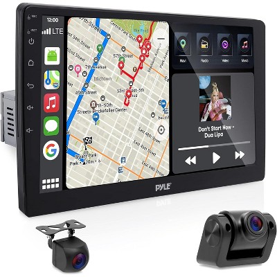 Pyle 10.1" Adjustable Single DIN Bluetooth Car Stereo - HD Touchscreen, GPS, AM/FM, Mirror Link, DVR Recorder - PLINDVTB10