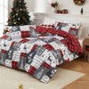 Christmas Comforter Set, 3 Piece Reversible Holiday Bedding, Soft Microfiber Quilt with Festive Print, Includes Comforter & 2 Pillow Shams - 2 of 4