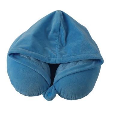 Twinkie 2 in 1 Travel Neck Pillow and Velvet Hoodie with Rest Neck Support and Eye Shield for Long Travels, Airplanes, Car Rides, Office