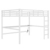 TIRAMISUBEST Queen Size Loft Bed with Power Outlet and LED Lighted, Space-Saving Metal Loft Bedframe with Bulit-in Desk, Ladder and Guardrail - 3 of 4