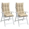 vidaXL Highback Chair Cushions 2 pcs Beige Oxford Fabric - 4 of 4