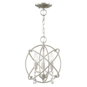 Livex Lighting Aria 3 - Light Chandelier in  Brushed Nickel - 1 of 4