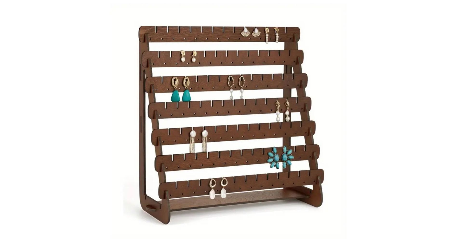 Earring Stand Wood Earring Display Stands Retro Earring Holder Jewelry Organizer