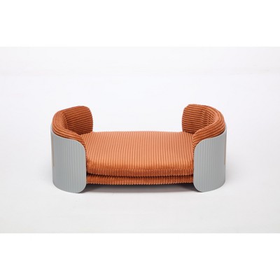 Gulches Cat Couch Bed: Stylish Indoor Pet Sofa for Cats, Kittens, and Small Animals. Elevated Design with Removable Mattress Cover in Grey ,Brown