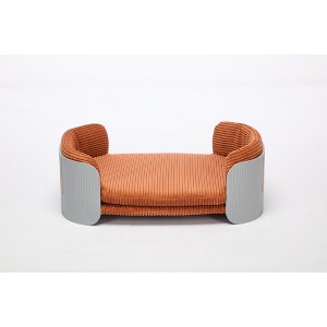 Gulches Cat Couch Bed: Stylish Indoor Pet Sofa for Cats, Kittens, and Small Animals. Elevated Design with Removable Mattress Cover in Grey ,Brown - 1 of 1