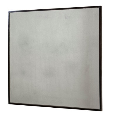 Contemporary Black Wood Rectangular Wall Mirror 24"