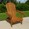 Royal Hampton Outdoor Adirondack Chair, Slatted Back, Natural Brown Wood - 3 of 4