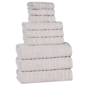 Smart Twist Viscose Cotton Blend Medium Weight Solid Textured Ribbed Towel Set by Blue Nile Mills - 1 of 4
