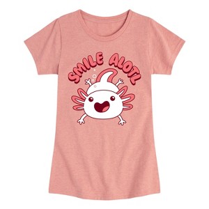 Girls' - Instant Message - Smile Alotl Fitted Short Sleeve Graphic T-Shirt - 1 of 4